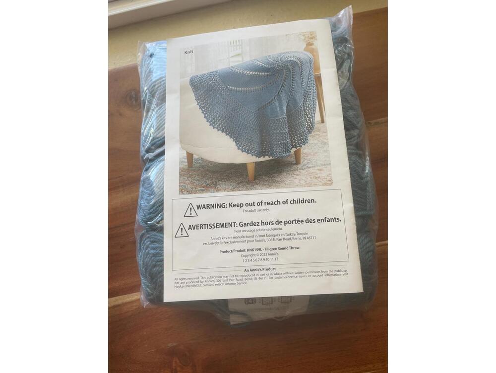 New Annie’s Knitting Kit for Filigree Round Throw